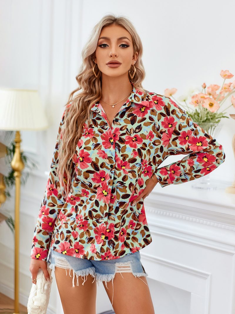 Autumn Vibes: Printed Long-Sleeved Top for Women - Image 4