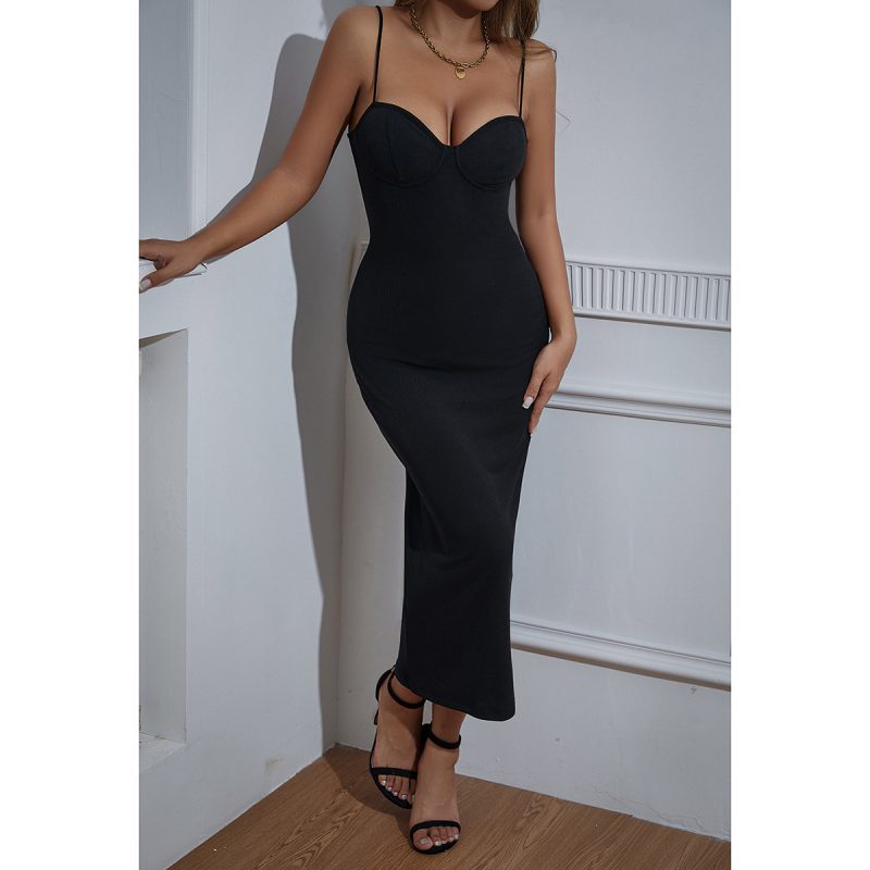 Autumn Sexy Wrapped Chest Spaghetti Strap Dress - Image 2
