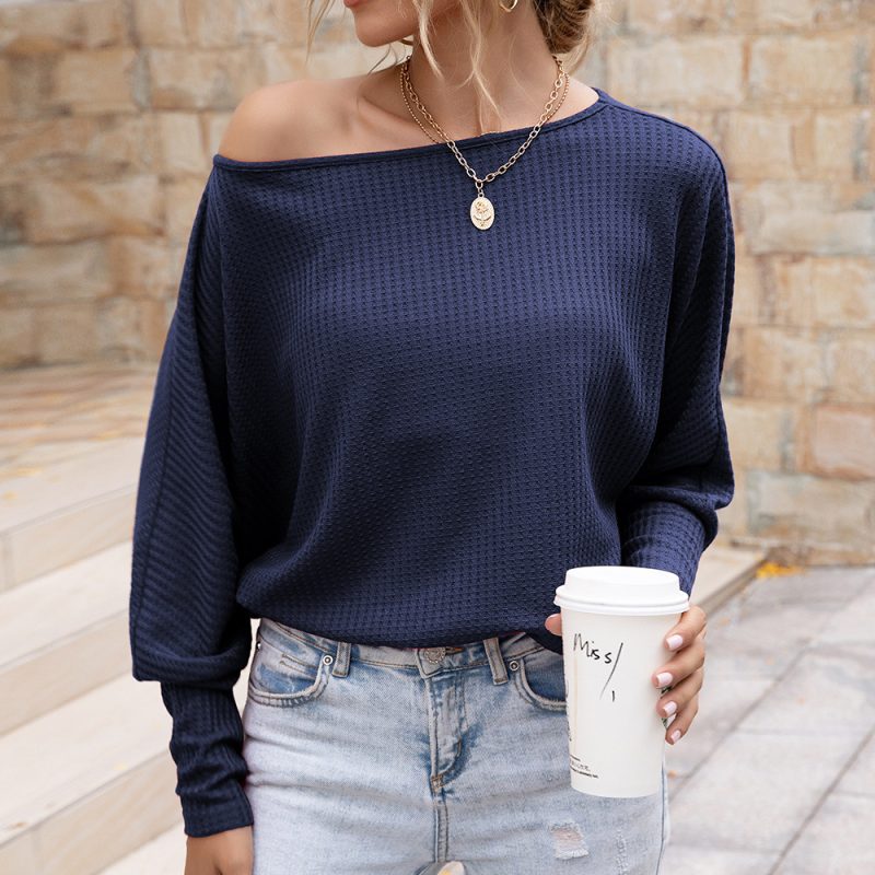 Spring Off-Shoulder Long Sleeve T-Shirt for Women - Image 3