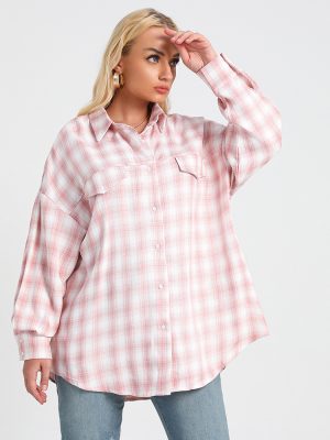 Plus Size Plaid Oversized Shirt