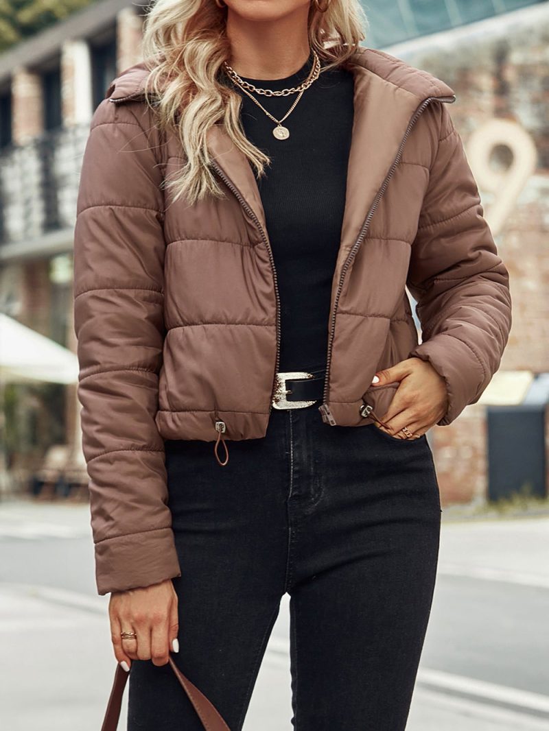 Casual Zipper Cotton Hooded Jacket for Women - Image 3