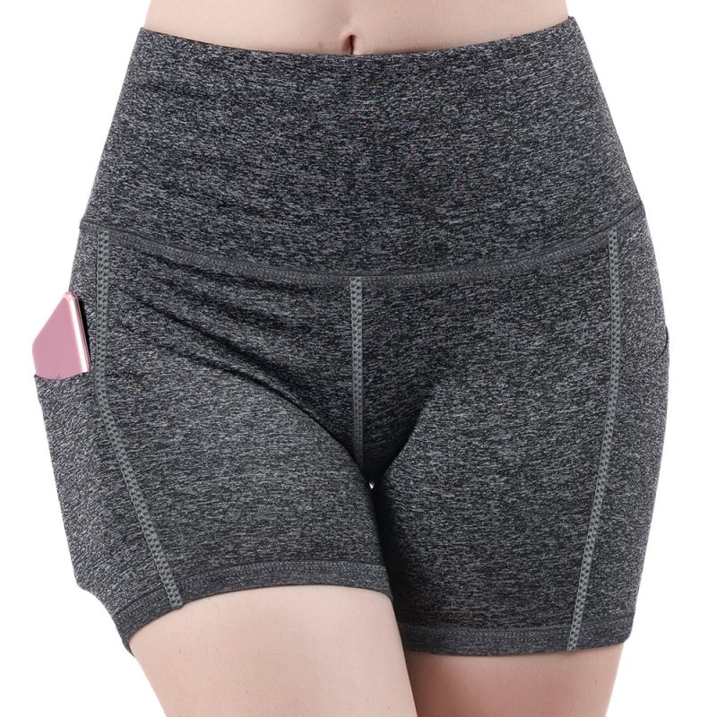 High Waist Yoga Shorts: Two Side Pockets - Image 2