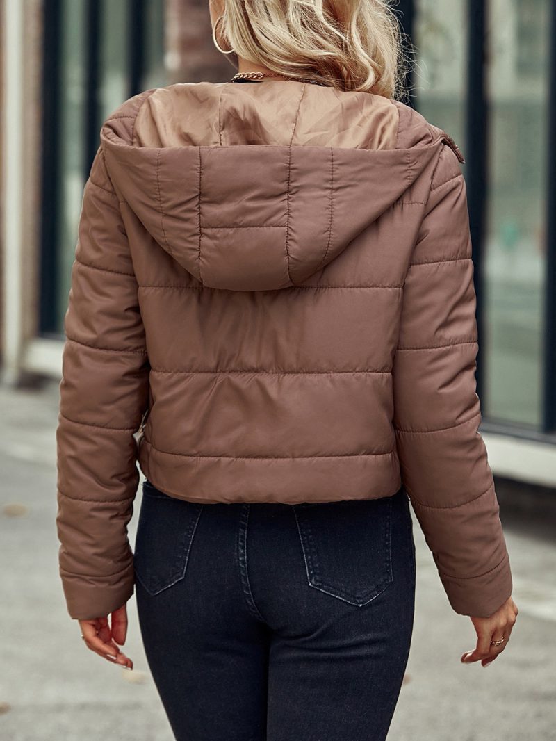 Casual Zipper Cotton Hooded Jacket for Women - Image 5
