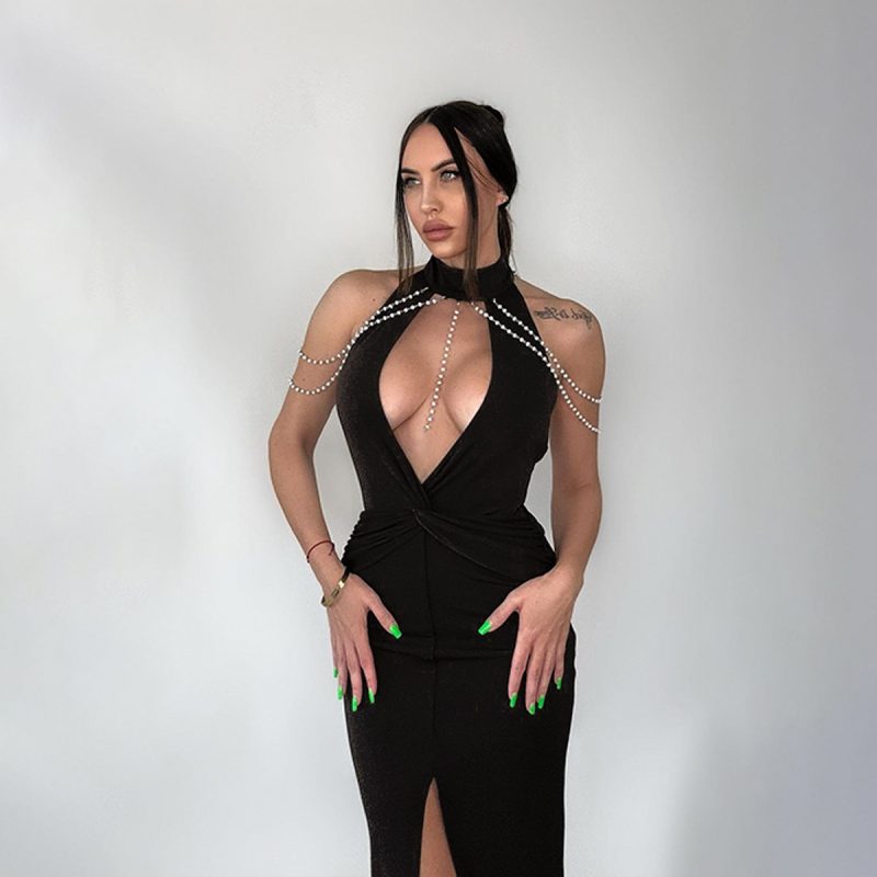 Spring Sexy Cutout Backless Split Dress - Image 2