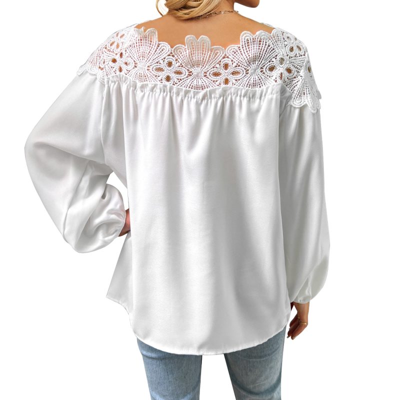 Summer Lace Top: Stylish Bishop Sleeves - Image 3