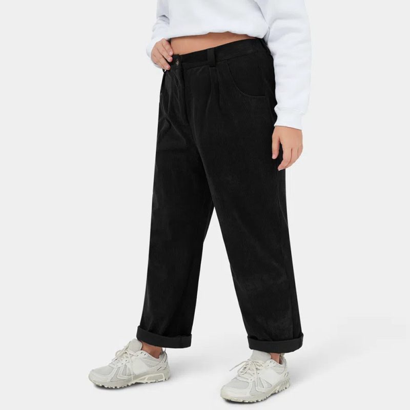 Plus Size Retro High Waist Black Jeans with Slimming Drape - Image 3