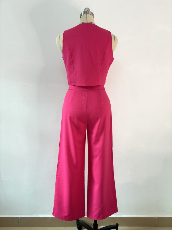 V-Neck Vest and Short Summer Top Trousers Two-Piece Set - Image 5