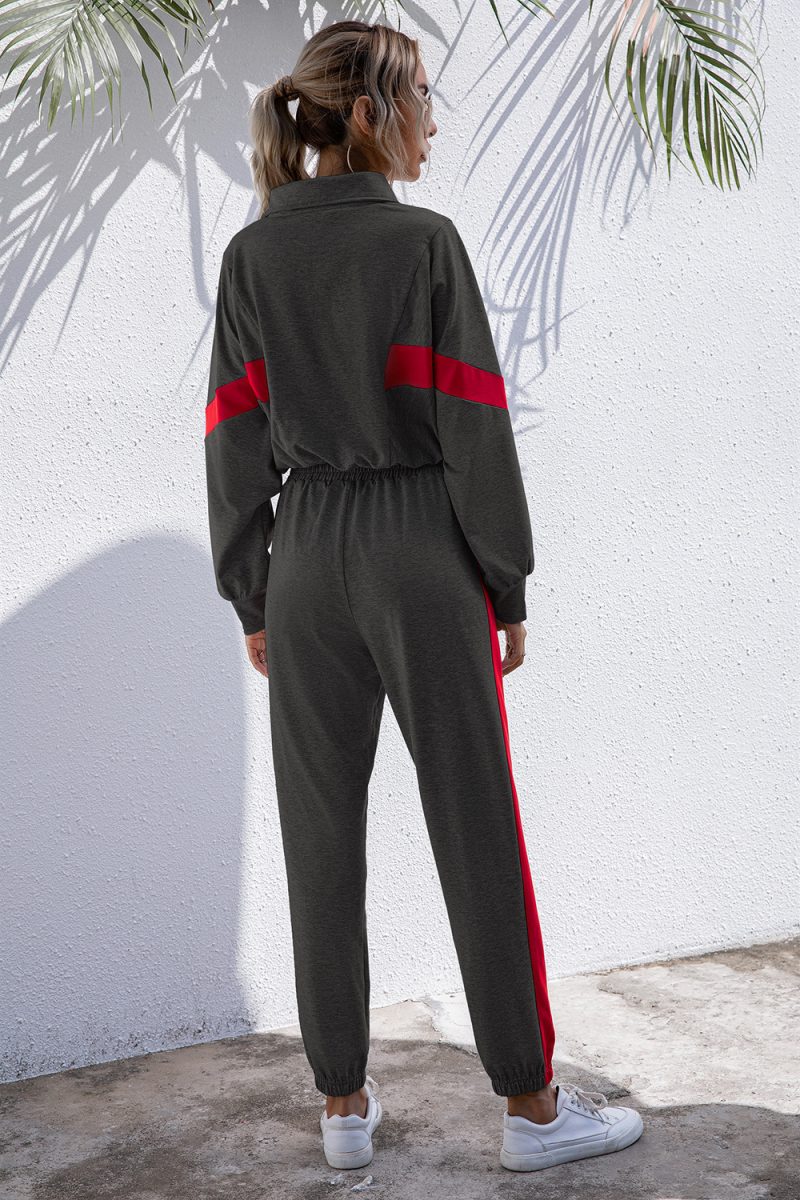 Hooded Patchwork Sweater Outfit - Women's Autumn/Winter - Image 5