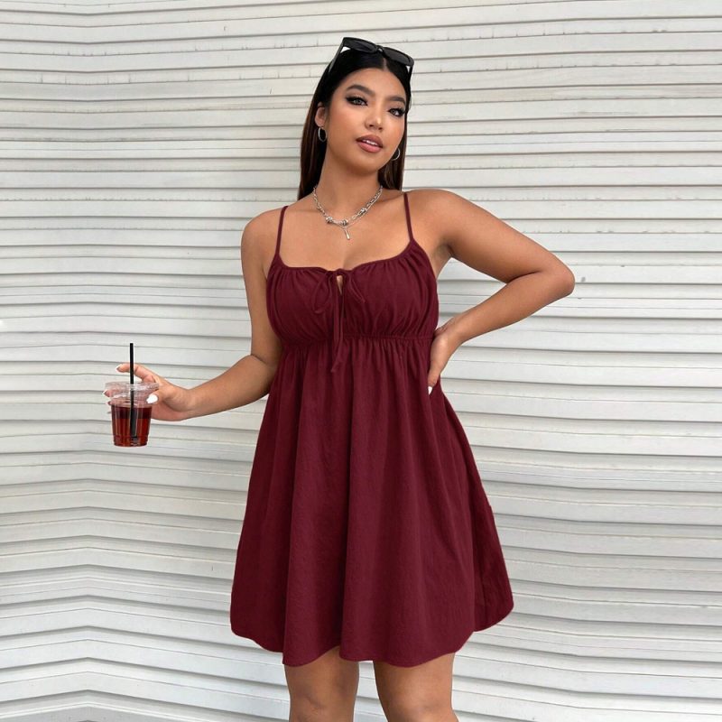 Plus Size Spring Summer Strap Mini Dress - Image 3