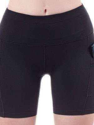 High Waist Yoga Shorts: Two Side Pockets