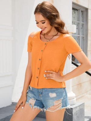 Women’s Short Sleeve Casual Round Neck T-Shirt