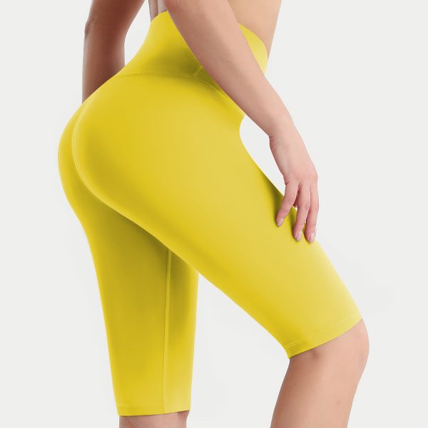 High Waist Yoga Pants: Double-Sided Brushed Nylon Shorts - Image 7