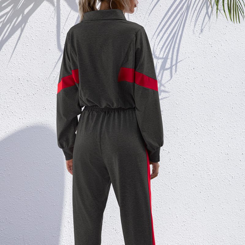 Hooded Patchwork Sweater Outfit - Women's Autumn/Winter - Image 2