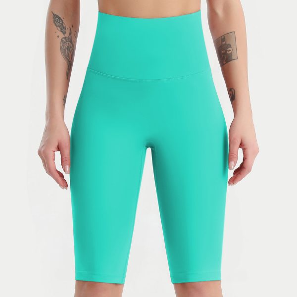 High Waist Yoga Pants: Double-Sided Brushed Nylon Shorts - Image 6