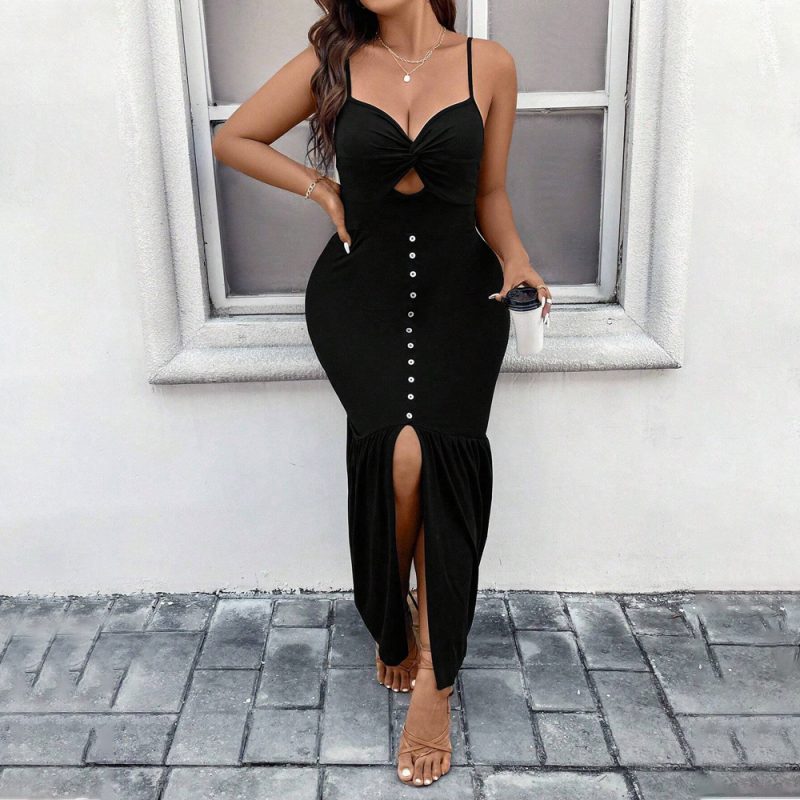 Plus Size Sexy Strap Sheath Dress - Image 3