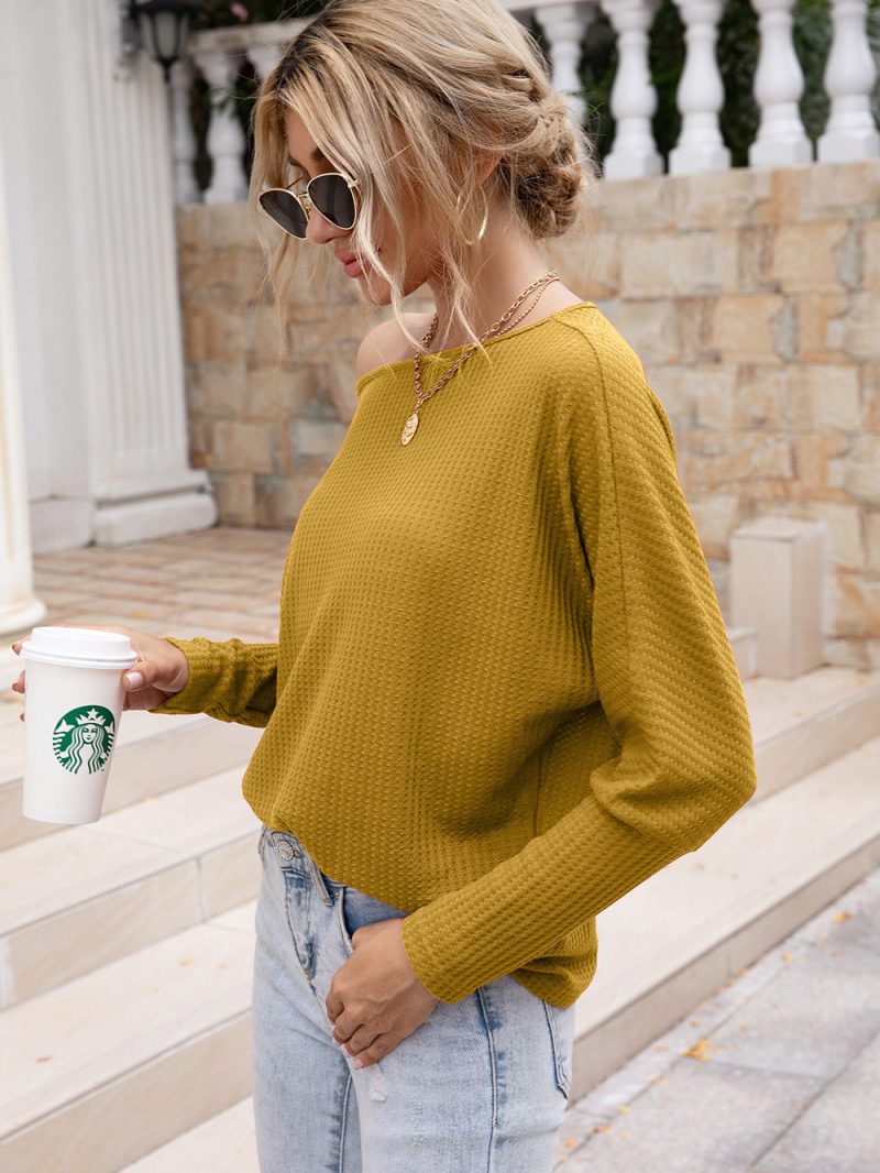 Spring Off-Shoulder Long Sleeve T-Shirt for Women - Image 4