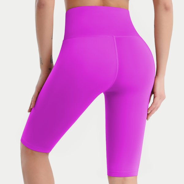 High Waist Yoga Pants: Double-Sided Brushed Nylon Shorts - Image 2