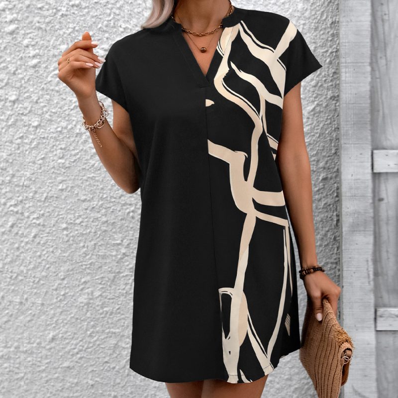Mid-Length Loose Printed Shirt Dress for Casual Women's Wear - Image 3