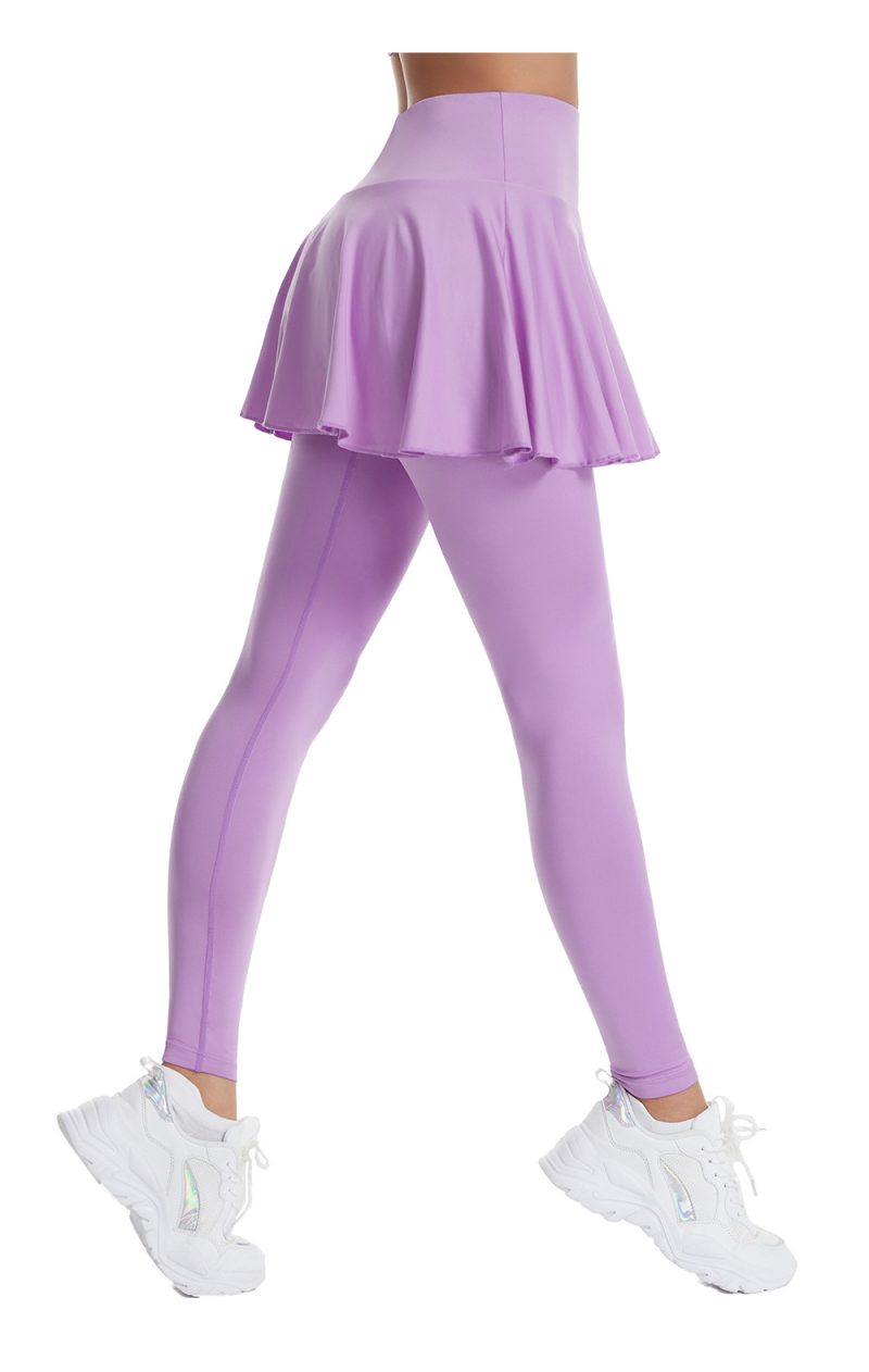 Long Exercise Skirt: Faux Two-Piece Culottes - Image 6