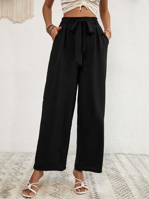 Black Wide Leg Pants for Women’s Casual Summer Style