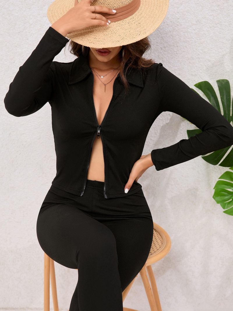 Nude Long Sleeve Yoga Workout Top for Women - Image 4