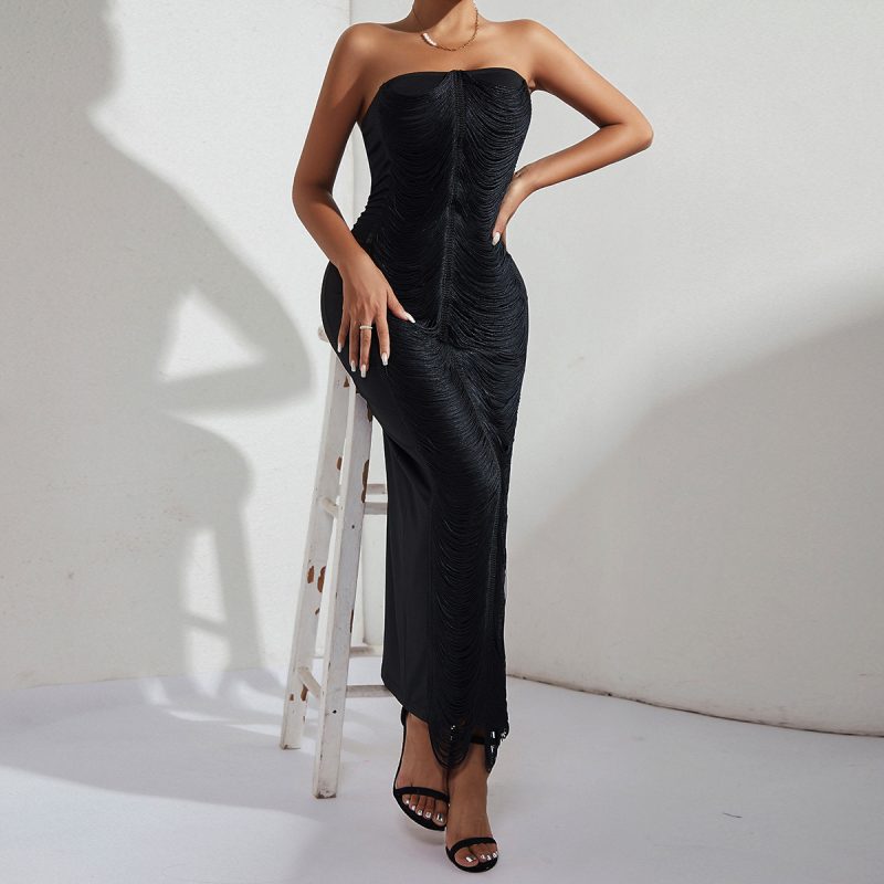 Temperamental Tassels Slim Tube Top Dress - Image 3