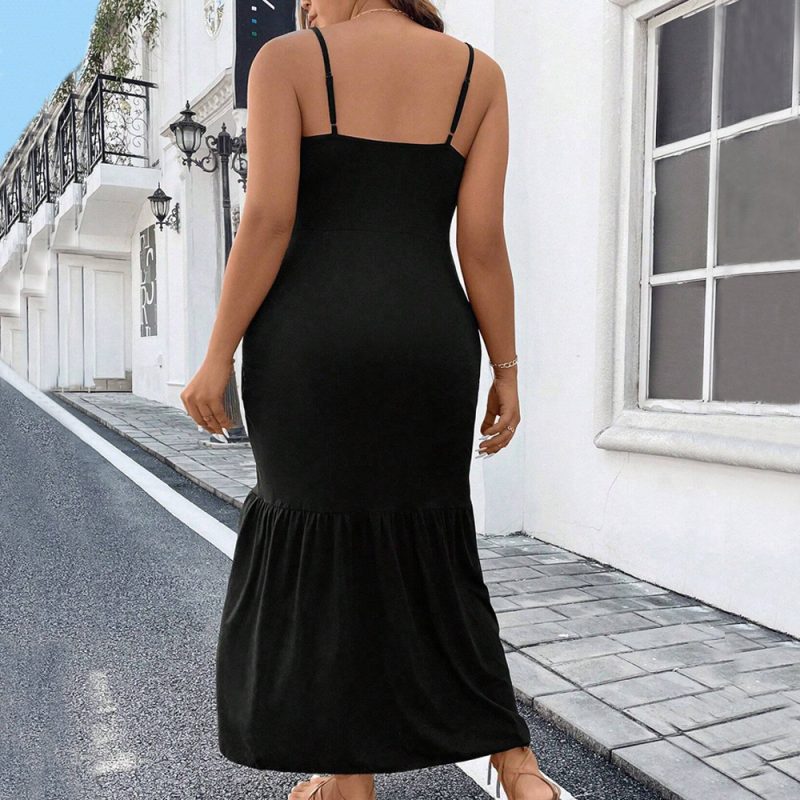 Plus Size Sexy Strap Sheath Dress - Image 2