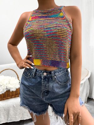 Knitted Halter Camisole: Stylish Women’s Wear