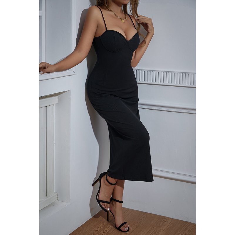 Autumn Sexy Wrapped Chest Spaghetti Strap Dress - Image 3