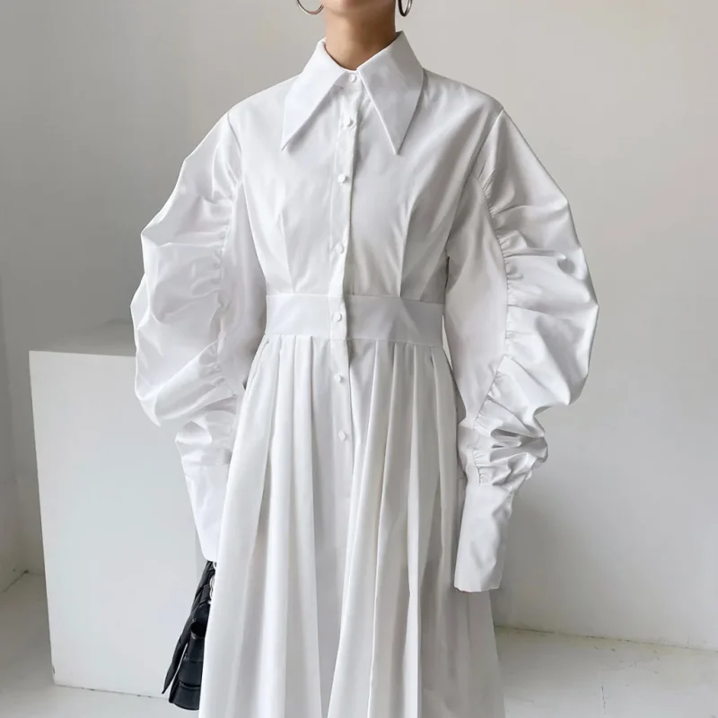 Vintage Oversized Pleated Dress - Image 7