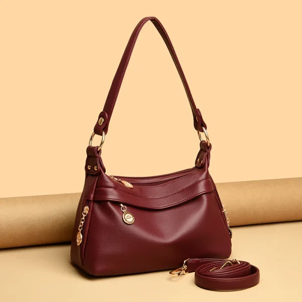 Premium Quality latest Chic Eco Solid Color PU Shoulder Bag - Image 11