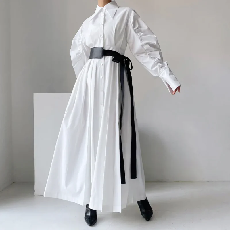 Vintage Oversized Pleated Dress - Image 6