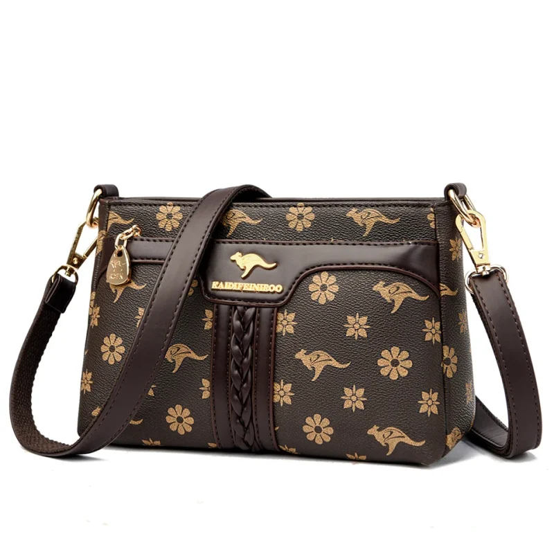 Premium Quality Leather Floral Shoulder Tote Bag - Image 12