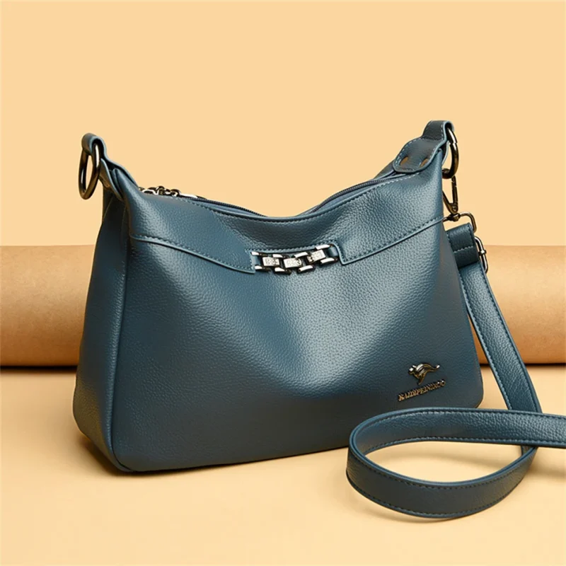 Many Pockets Chic Eco Leather Crossbody Bag - Image 9