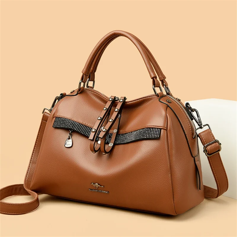Luxury Eco Leather Crossbody Tote Bag - Image 9