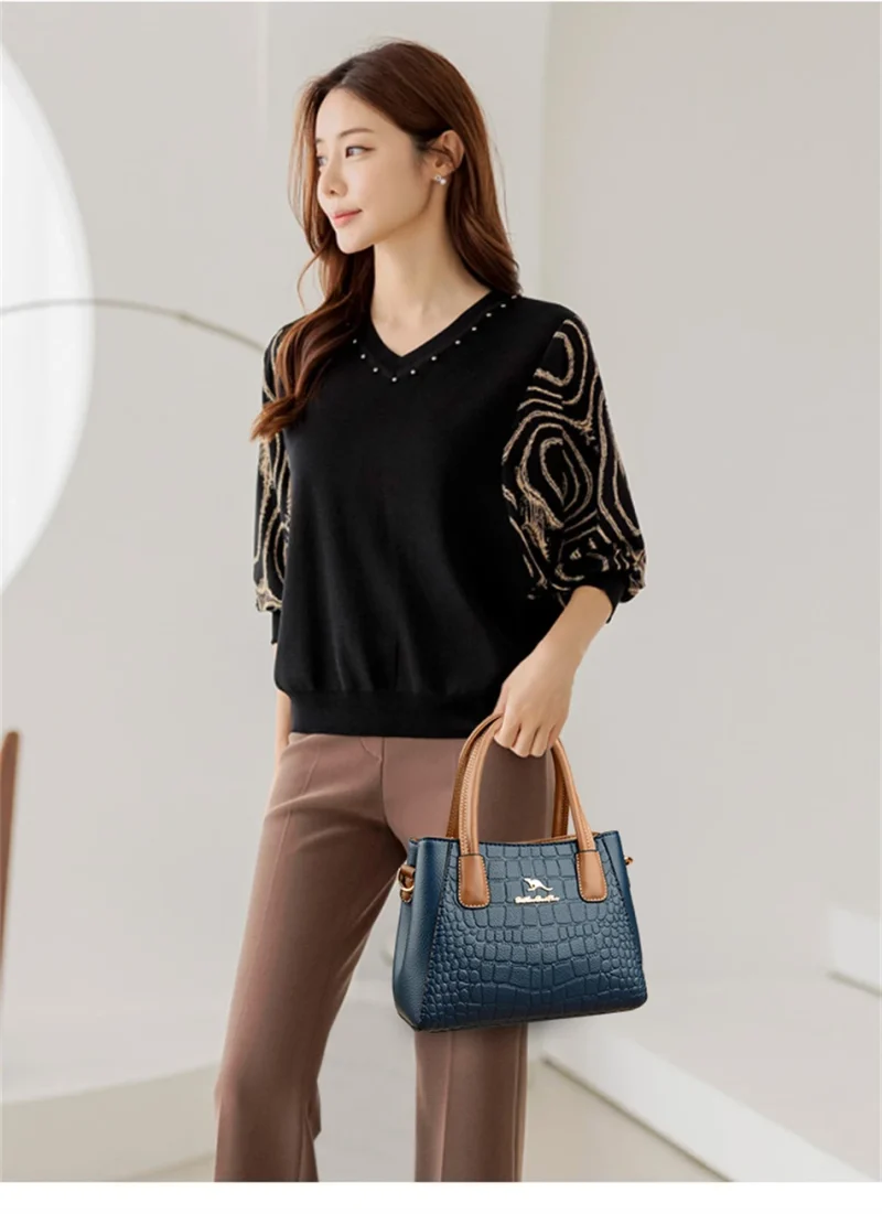 Eco-Friendly Croc Pattern Leather Bags - Image 6