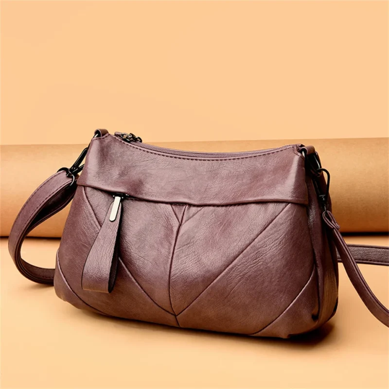 Vintage Eco Shoulder Bag, Soft PU - Image 5