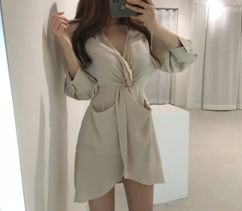 Eco Bodycon Polo Mini Dress Chic - Image 7