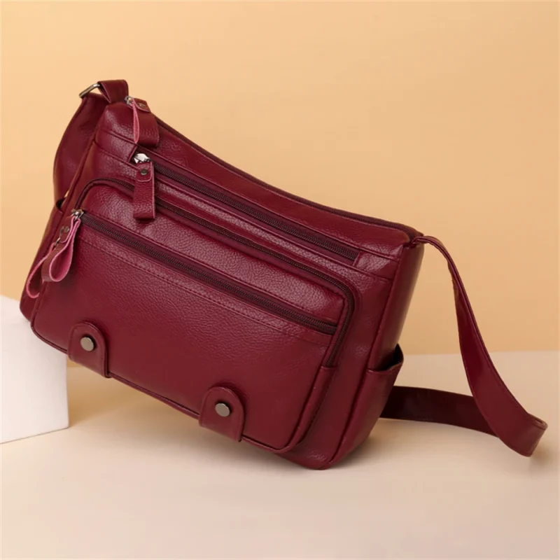 Multiple Pockets High Capacity Eco Messenger Bag: PU Leather - Image 9