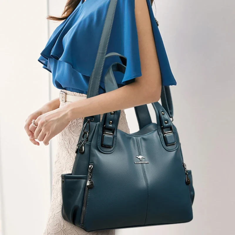 Eco Vintage PU Tote: Luxe Crossbody - Image 11