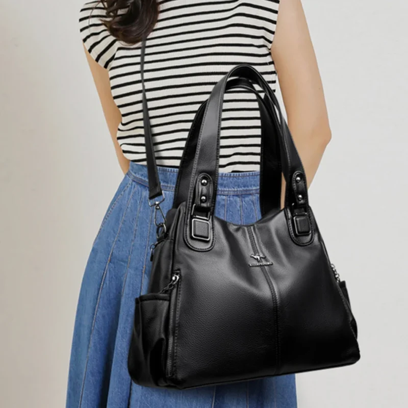 Eco Vintage PU Tote: Luxe Crossbody - Image 12
