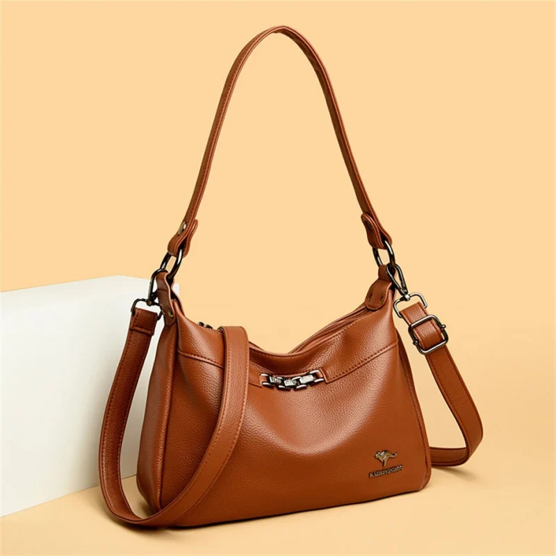 Many Pockets Chic Eco Leather Crossbody Bag - Image 8