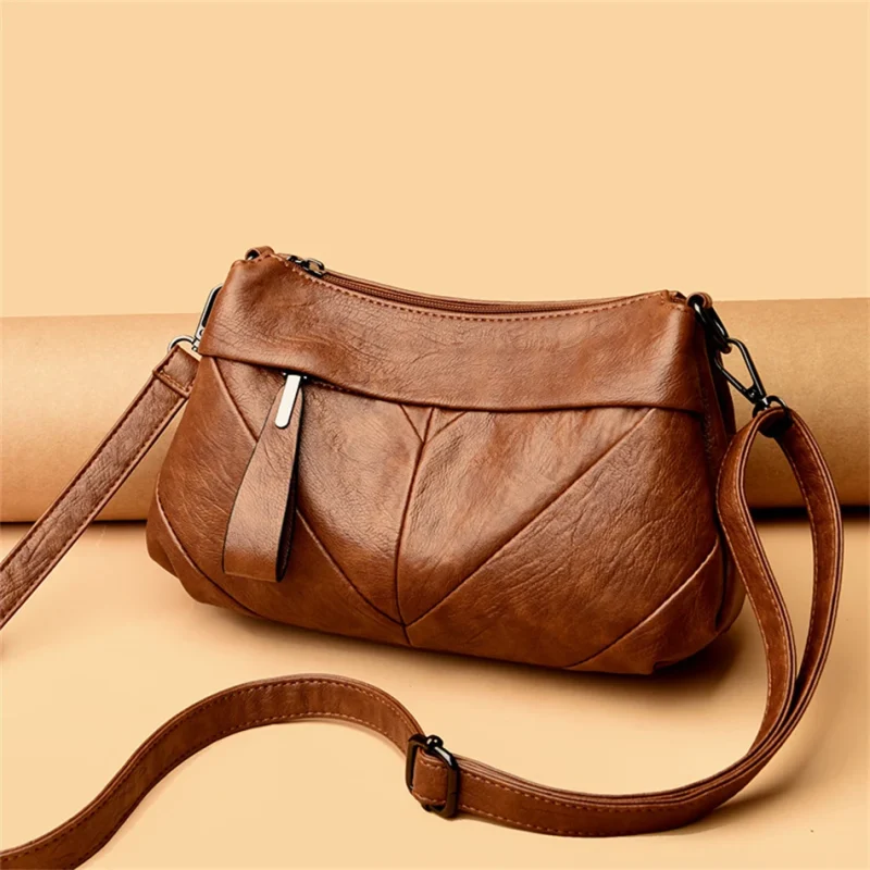 Vintage Eco Shoulder Bag, Soft PU - Image 4