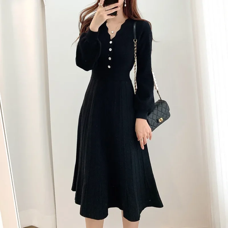 Korean Pleated Sweater Dress: Vintage & Eco Chic - Image 3