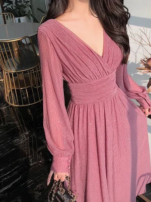 Chic Eco Maxi Dress, Elegant Autumn Style