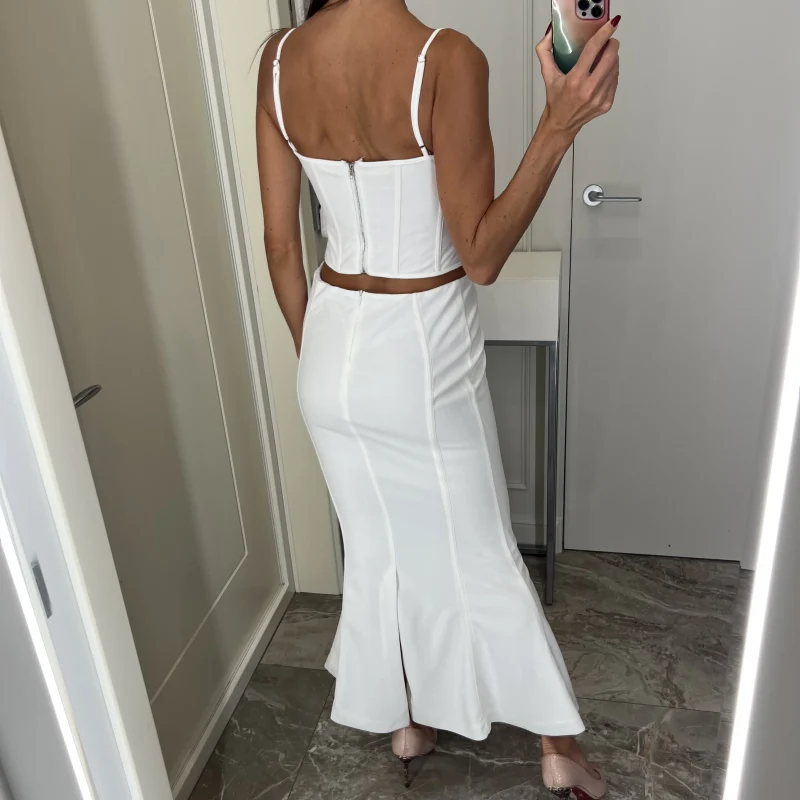 White Cut-Out Evening Dress: Eco Elegant - Image 5