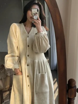 Eco Vintage Long Sleeve Dress