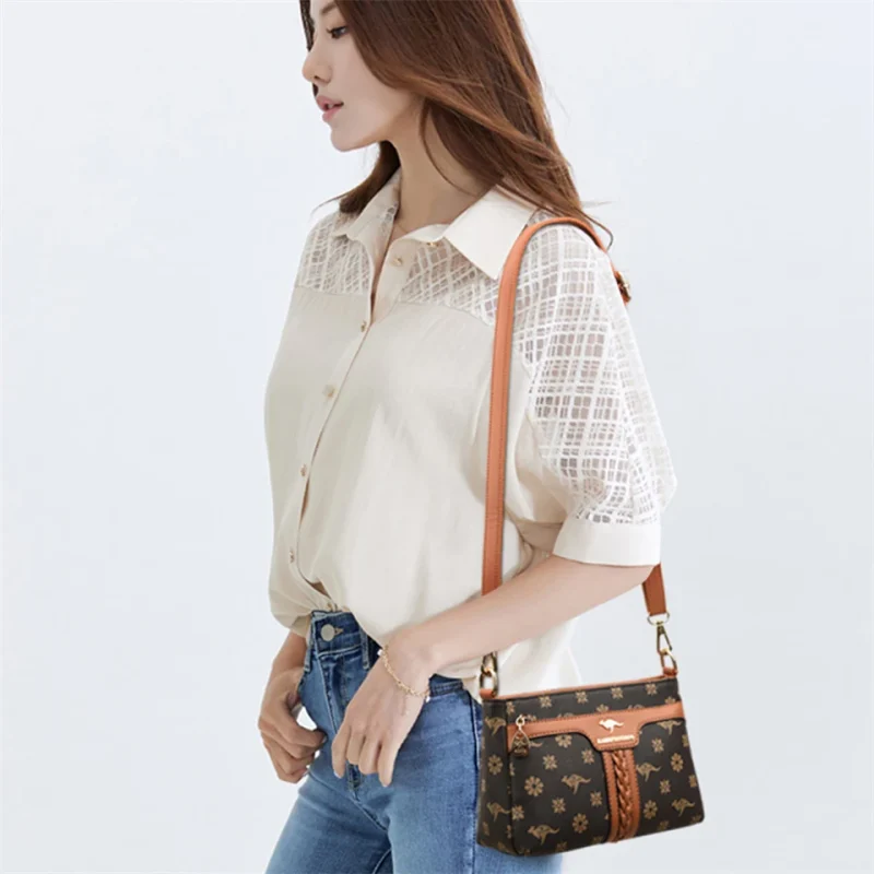 Premium Quality Leather Floral Shoulder Tote Bag - Image 4