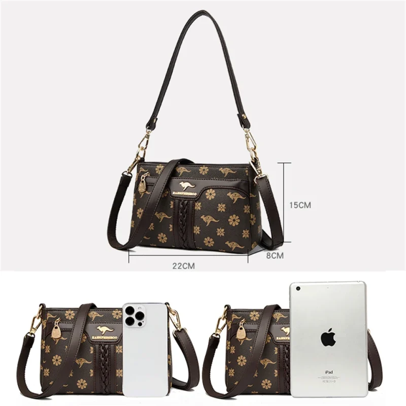 Premium Quality Leather Floral Shoulder Tote Bag - Image 5