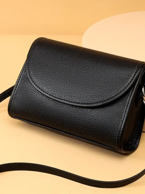 100% cowhide Leather Messenger Small Crossbody Bag